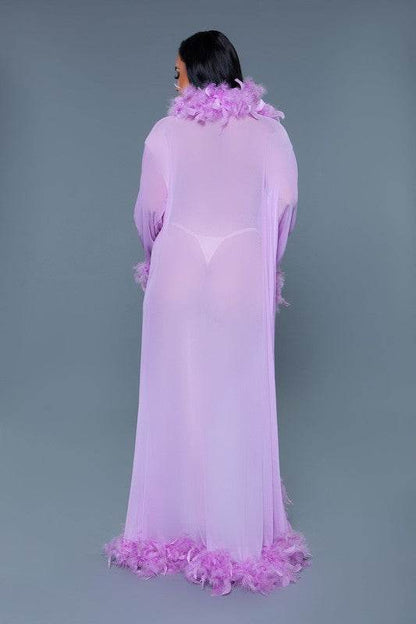 Glamour Boa Feather Trim Robe - Shop Style & More | Fresh Looks, Everyday Deals & Free Shipping