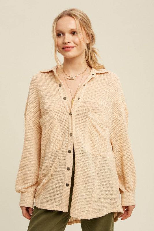 Soft Thermal Knit Shacket Top - Shop Style & More | Fresh Looks, Everyday Deals & Free Shipping
