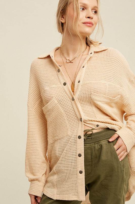Soft Thermal Knit Shacket Top - Shop Style & More | Fresh Looks, Everyday Deals & Free Shipping