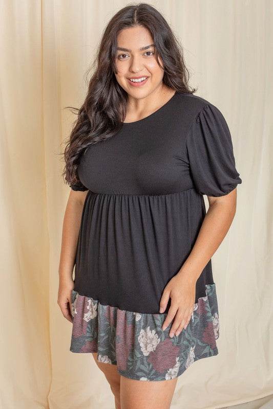 Floral Two Tone Tiered Mini Dress - Shop Style & More | Fresh Looks, Everyday Deals & Free Shipping
