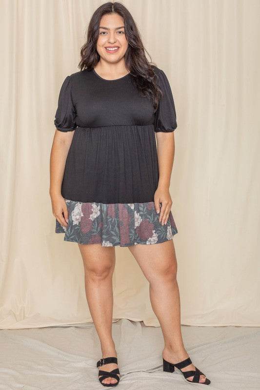 Floral Two Tone Tiered Mini Dress - Shop Style & More | Fresh Looks, Everyday Deals & Free Shipping