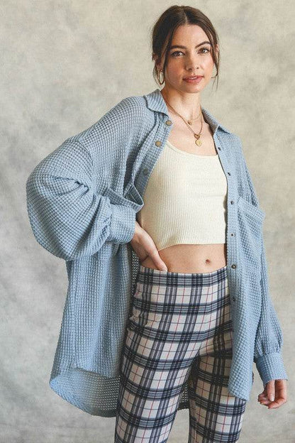 Soft Thermal Knit Shacket Top - Shop Style & More | Fresh Looks, Everyday Deals & Free Shipping