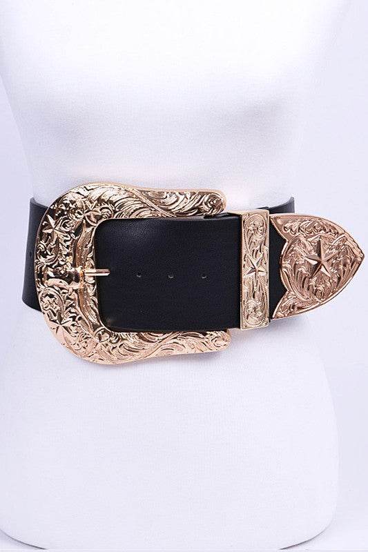 Plus Size Engraved Buckle Oversize Statement Belt - Shop Style & More | Fresh Looks, Everyday Deals & Free Shipping