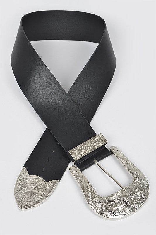 Plus Size Engraved Buckle Oversize Statement Belt - Shop Style & More | Fresh Looks, Everyday Deals & Free Shipping