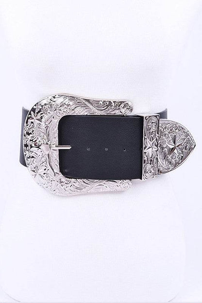 Plus Size Engraved Buckle Oversize Statement Belt - Shop Style & More | Fresh Looks, Everyday Deals & Free Shipping