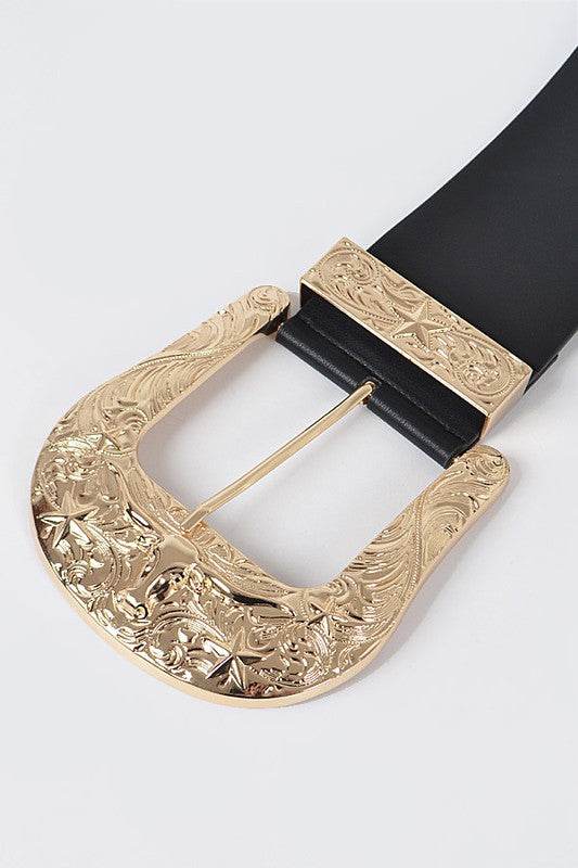 Plus Size Engraved Buckle Oversize Statement Belt - Shop Style & More | Fresh Looks, Everyday Deals & Free Shipping