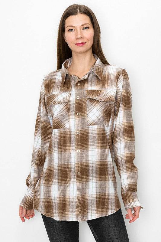 Womens Boyfriend Long Sleeve Flannel - Shop Style & More | Fresh Looks, Everyday Deals & Free Shipping
