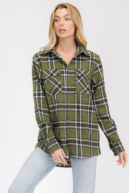 Womens Boyfriend Long Sleeve Flannel - Shop Style & More | Fresh Looks, Everyday Deals & Free Shipping
