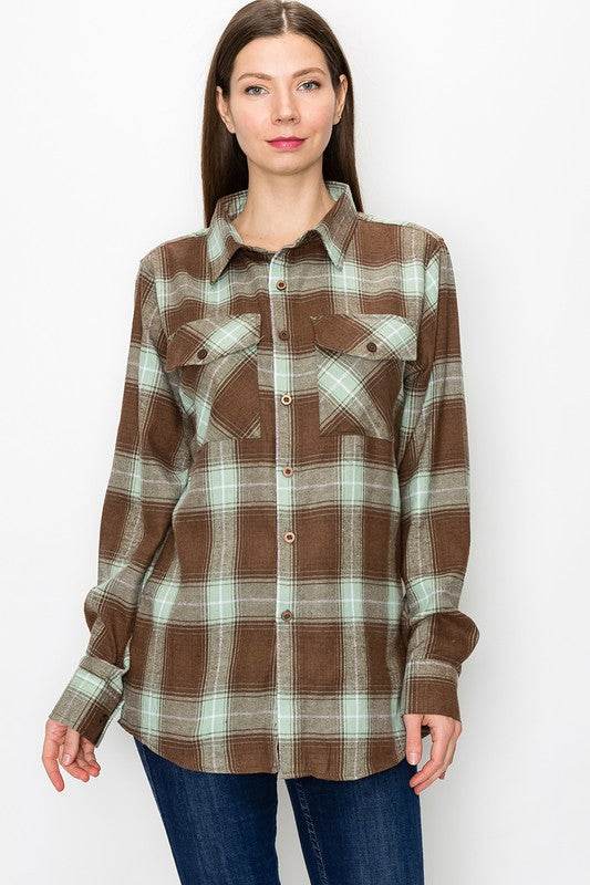 Womens Boyfriend Long Sleeve Flannel - Shop Style & More | Fresh Looks, Everyday Deals & Free Shipping