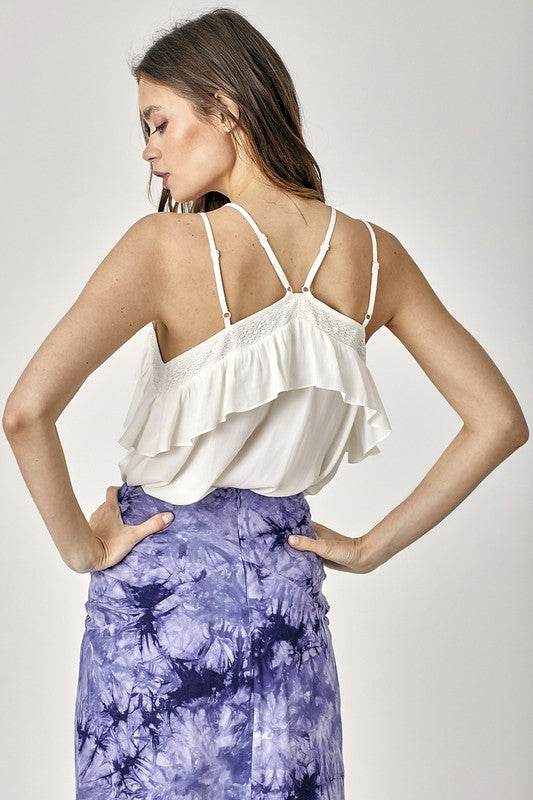 Trim Detail with Ruffle Cami Top - Shop Style & More | Fresh Looks, Everyday Deals & Free Shipping