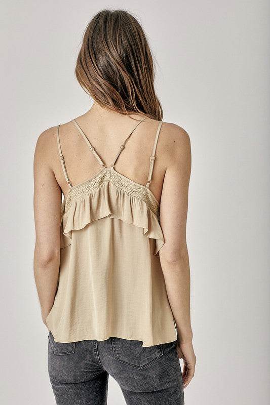 Trim Detail with Ruffle Cami Top - Shop Style & More | Fresh Looks, Everyday Deals & Free Shipping