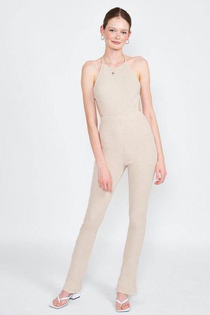 HALTER NECK JUMPSUIT WITH OPEN BACK - Shop Style & More | Fresh Looks, Everyday Deals & Free Shipping