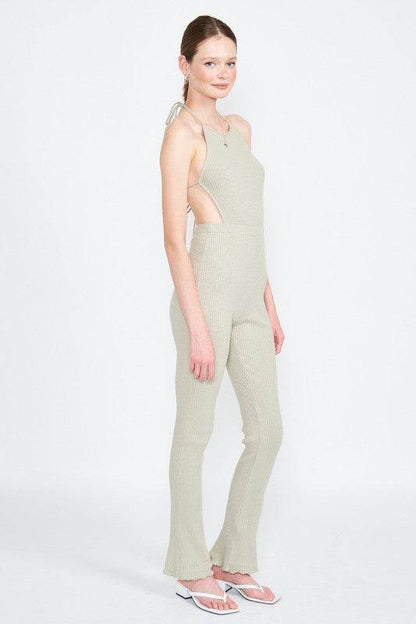 HALTER NECK JUMPSUIT WITH OPEN BACK - Shop Style & More | Fresh Looks, Everyday Deals & Free Shipping