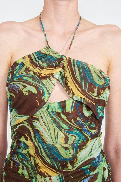 HALTER NECK DRAPED MINI DRESS - Shop Style & More | Fresh Looks, Everyday Deals & Free Shipping
