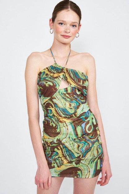 HALTER NECK DRAPED MINI DRESS - Shop Style & More | Fresh Looks, Everyday Deals & Free Shipping