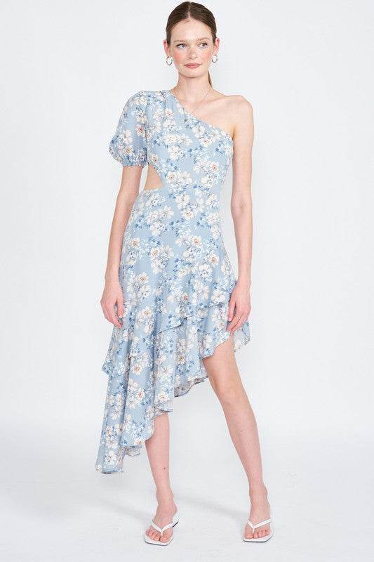 ASYMMETRIC ONE SHOULDER DRESS WITH CUT OUT - Shop Style & More | Fresh Looks, Everyday Deals & Free Shipping