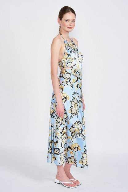 PRINTED HALTER NECK MAXI DRESS - Shop Style & More | Fresh Looks, Everyday Deals & Free Shipping