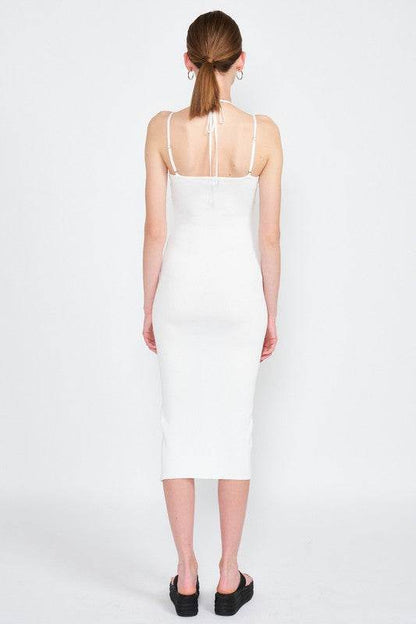 SPAGHETTI STRAP MIDI DRESS WITH SLIT - Shop Style & More | Fresh Looks, Everyday Deals & Free Shipping