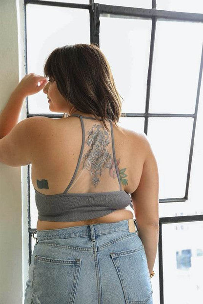 Plus Size Tattoo Mesh Racerback Bralette - Shop Style & More | Fresh Looks, Everyday Deals & Free Shipping