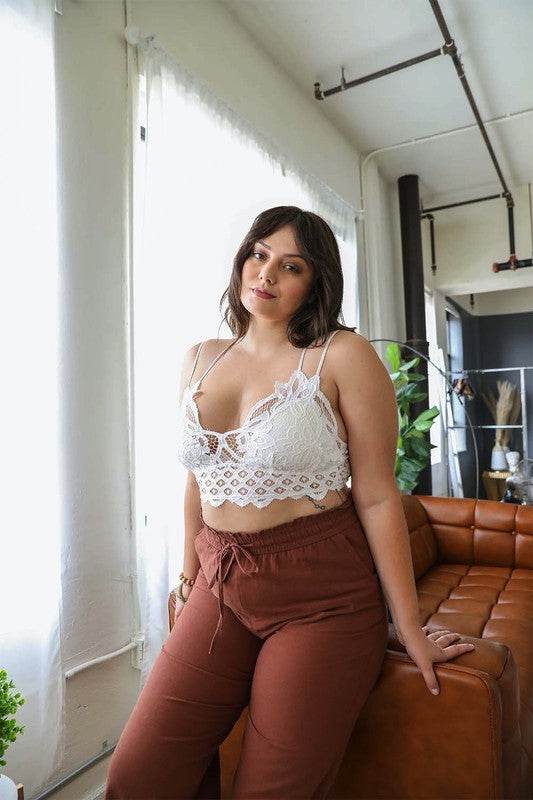 X-Large Padded Crochet Lace Longline Bralette - Shop Style & More | Fresh Looks, Everyday Deals & Free Shipping