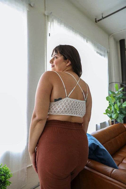X-Large Padded Crochet Lace Longline Bralette - Shop Style & More | Fresh Looks, Everyday Deals & Free Shipping