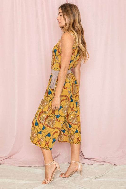 Blouson Chain Tassel Print Cropped Jumpsuit - Shop Style & More | Fresh Looks, Everyday Deals & Free Shipping