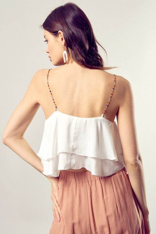 Beaded Shoulder Strap Cami Top - Shop Style & More | Fresh Looks, Everyday Deals & Free Shipping