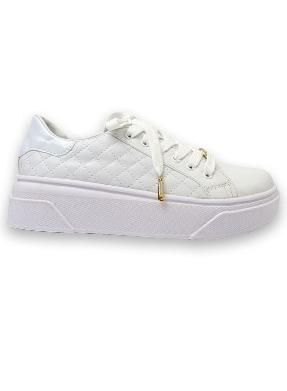 Quilted Platform Sneaker White Sneakers