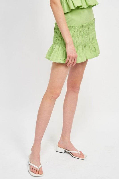 HIGH WAIST GATHERED MINI SKIRT - Shop Style & More | Fresh Looks, Everyday Deals & Free Shipping
