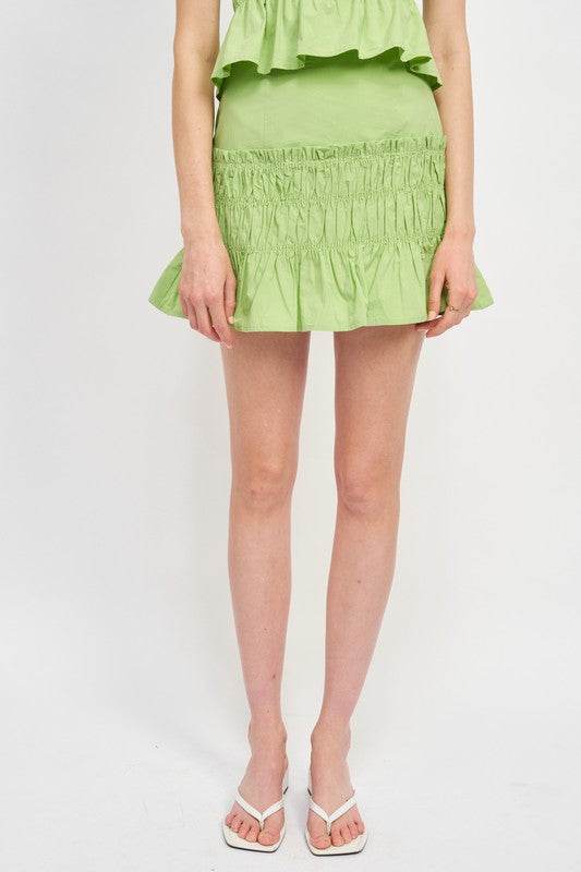HIGH WAIST GATHERED MINI SKIRT - Shop Style & More | Fresh Looks, Everyday Deals & Free Shipping