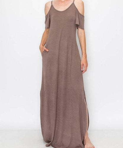 BAMBOO COLD SHOULDER MAXI DRESS - Shop Style & More | Fresh Looks, Everyday Deals & Free Shipping