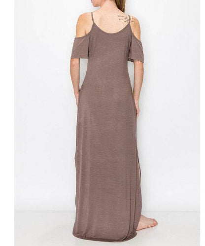 BAMBOO COLD SHOULDER MAXI DRESS - Shop Style & More | Fresh Looks, Everyday Deals & Free Shipping
