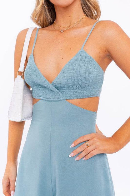 Cut Out Back Tie Spaghetti Romper - Shop Style & More | Fresh Looks, Everyday Deals & Free Shipping