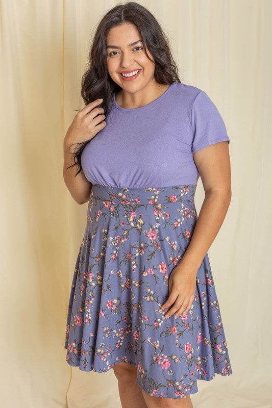 Plus Floral Band Flare Dress - Shop Style & More | Fresh Looks, Everyday Deals & Free Shipping