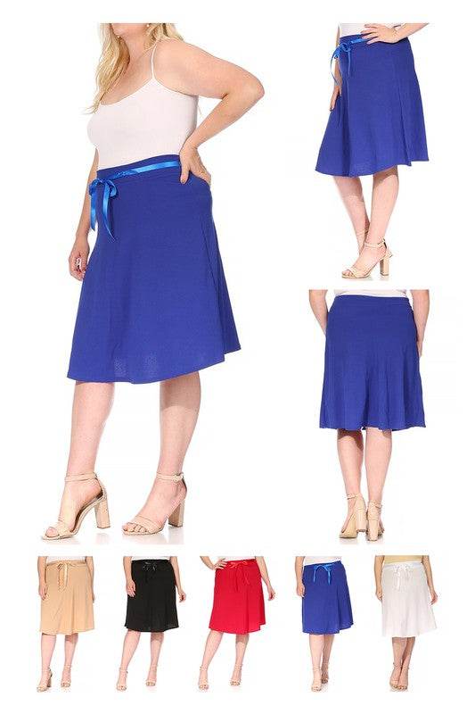 Plus size, solid, A-line, knee length skirt - Shop Style & More | Fresh Looks, Everyday Deals & Free Shipping