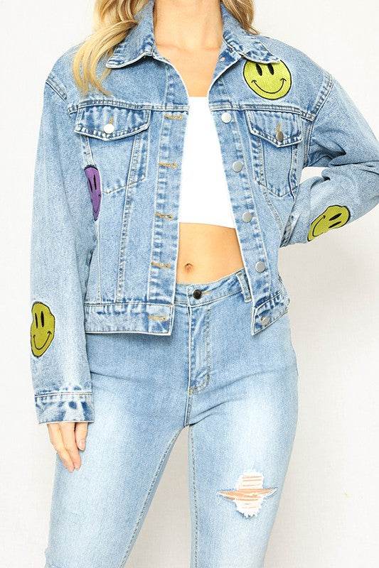 Smiley Denim Jacket - Shop Style & More | Fresh Looks, Everyday Deals & Free Shipping