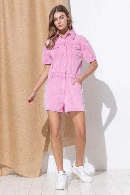 Washed Denim Overall Romper - Shop Style & More | Fresh Looks, Everyday Deals & Free Shipping