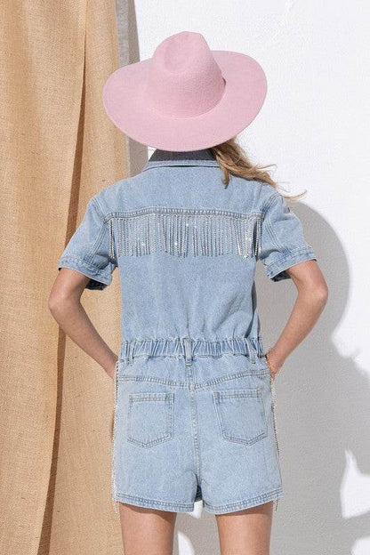 Washed Denim Overall Romper - Shop Style & More | Fresh Looks, Everyday Deals & Free Shipping