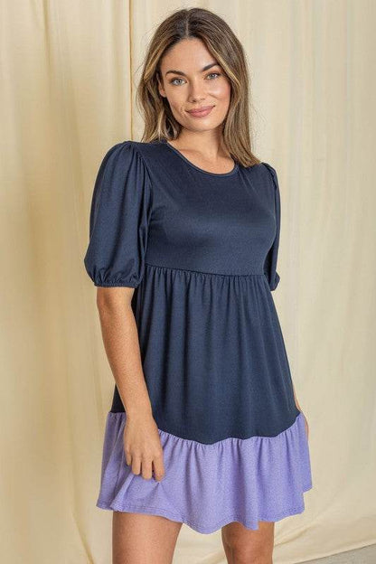Plus Two Tone Tiered Mini Dress - Shop Style & More | Fresh Looks, Everyday Deals & Free Shipping
