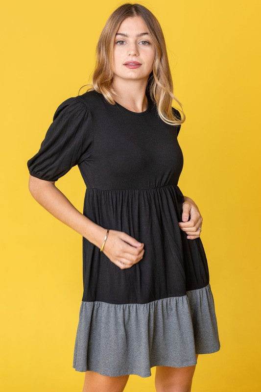 Plus Two Tone Tiered Mini Dress - Shop Style & More | Fresh Looks, Everyday Deals & Free Shipping