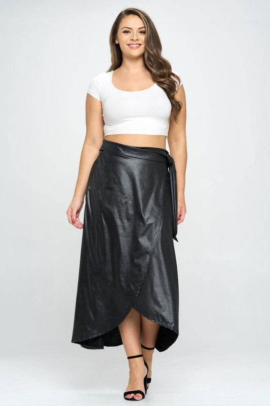 Faux Leather Maxi Wrap Skirt - Shop Style & More | Fresh Looks, Everyday Deals & Free Shipping