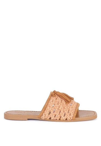 CEDAR HANDWOVEN NATURAL TASSEL FLATS - Shop Style & More | Fresh Looks, Everyday Deals & Free Shipping
