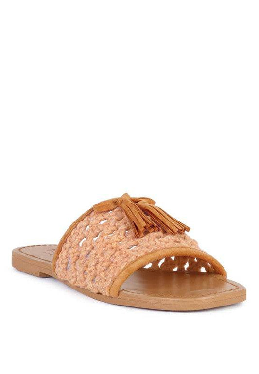 CEDAR HANDWOVEN NATURAL TASSEL FLATS - Shop Style & More | Fresh Looks, Everyday Deals & Free Shipping