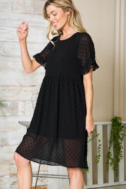 Swiss Dot Chiffon Dress - Shop Style & More | Fresh Looks, Everyday Deals & Free Shipping