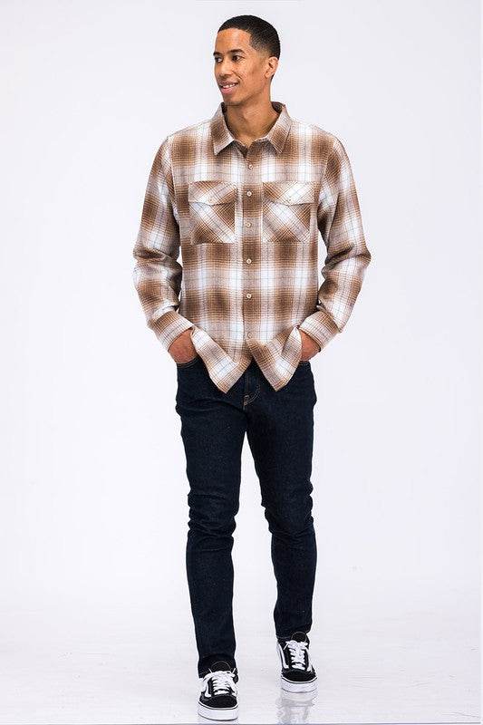 Regular Fit Checker Plaid Flannel Long Sleeve - Shop Style & More | Fresh Looks, Everyday Deals & Free Shipping