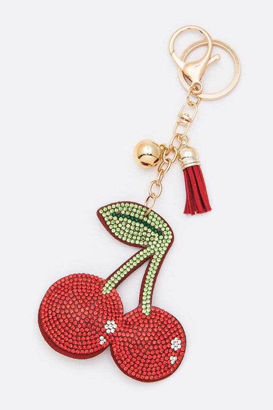 Rhinestone Cherry Iconic Key Chain - Shop Style & More | Fresh Looks, Everyday Deals & Free Shipping