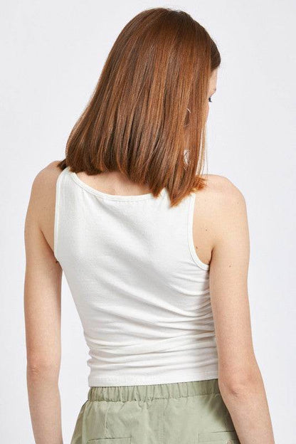 SCREEN PRINT BOAT NECK TANK TOP - Shop Style & More | Fresh Looks, Everyday Deals & Free Shipping