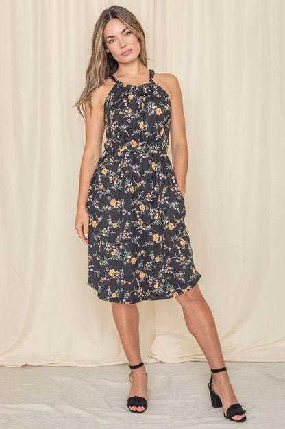 Floral Halter Top Midi Dress - Shop Style & More | Fresh Looks, Everyday Deals & Free Shipping
