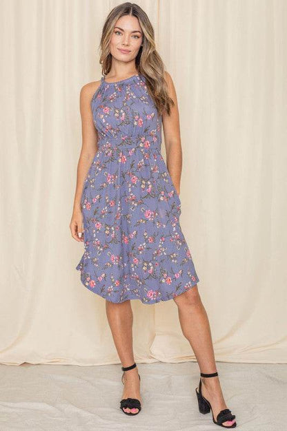Floral Halter Top Midi Dress - Shop Style & More | Fresh Looks, Everyday Deals & Free Shipping