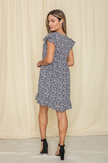 Mix Floral Flutter Sleeve Mini Dress - Shop Style & More | Fresh Looks, Everyday Deals & Free Shipping